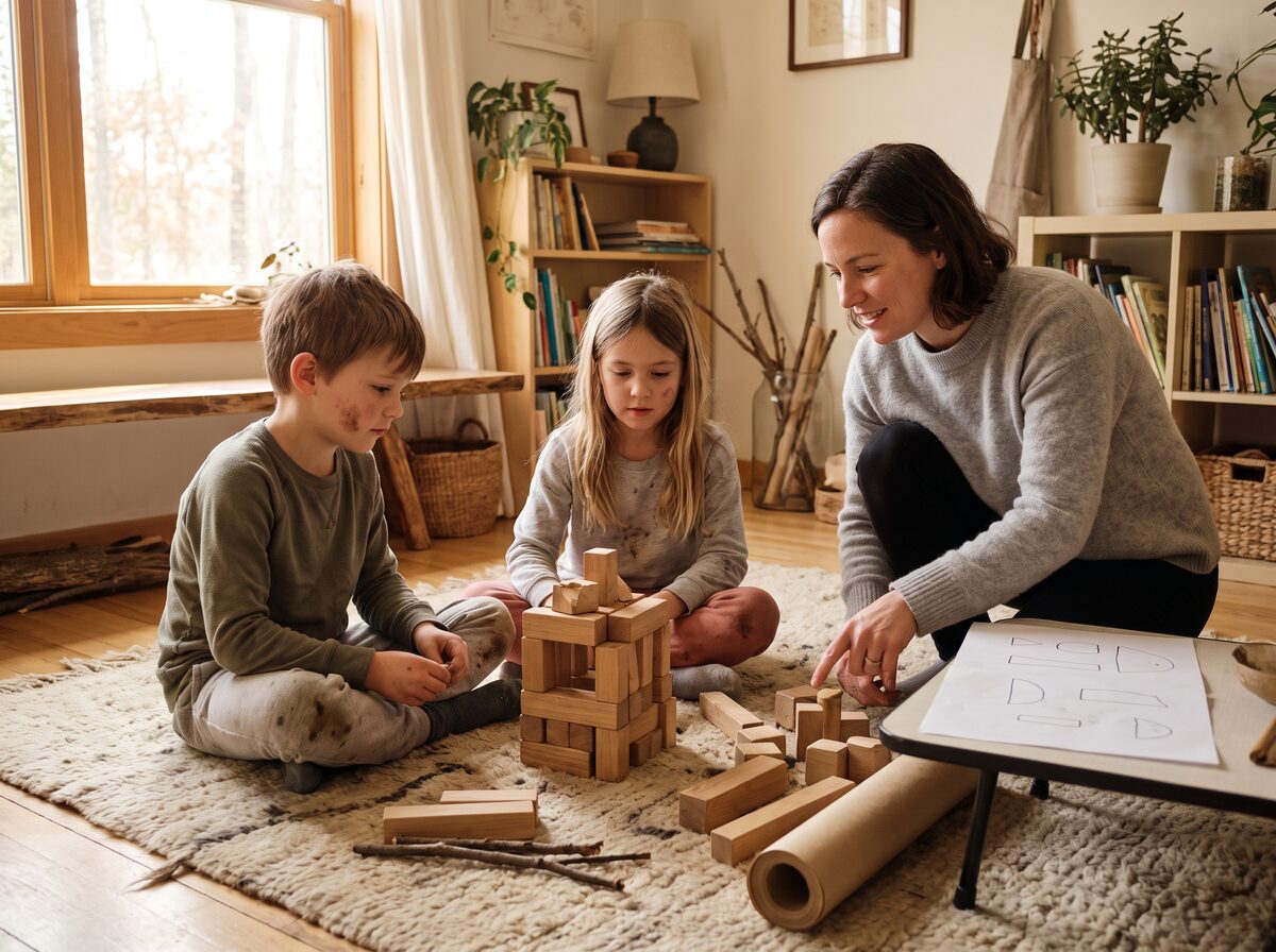 A Formation Guide supporting two K–2 students during a collaborative activity